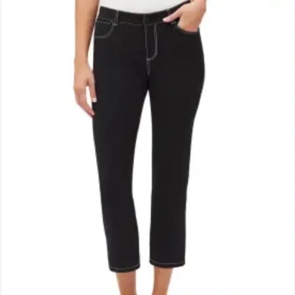Lafayette 148 New York Mercer Cropped Pants with Contrast Topstitching - Picture 1 of 8